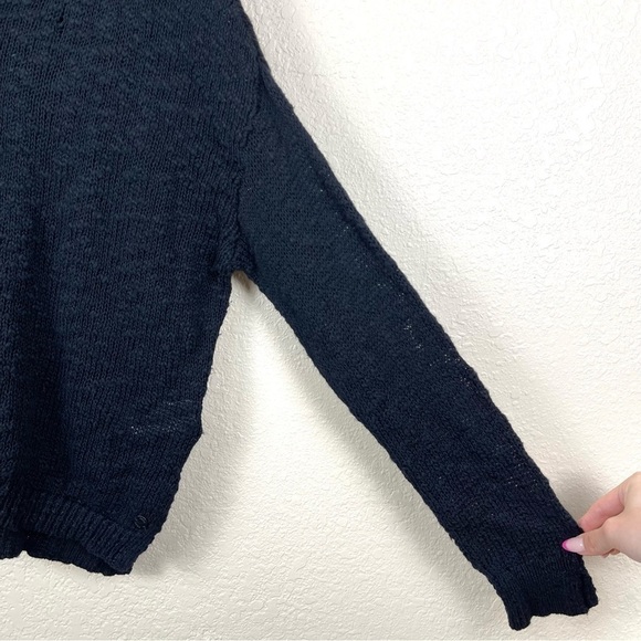 Roxy Black Knit Long Sleeve Hooded Pullover Sweater Size Small Women - Picture 4 of 11